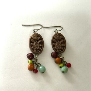 Etsy Brown multicolor beaded Dangle Earrings